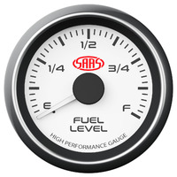 SAAS Fuel Level Gauge 52mm White Muscle Series