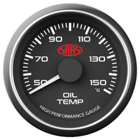 SAAS Oil Temp Gauge 50°-150° 52mm Black Muscle Series