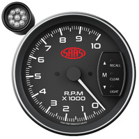 SAAS Tachometer 0-10K Shiftlite 5" Black Muscle Series