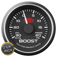 SAAS Boost Gauge 30inHg-20psi 2 5/8 inch Black Muscle Series