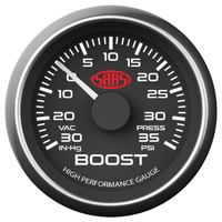 SAAS Boost Gauge 30inHg-35psi 52mm Black Muscle Series