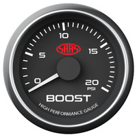 SAAS Boost Gauge Diesel 0-20 psi 52mm Black Muscle Series