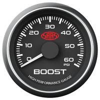 SAAS BOOST GAUGE DIESEL 0-60 PSI 52MM BLACK MUSCLE SERIES