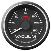 SAAS Vacuum Gauge 0-30inHg 52mm Black Muscle Series