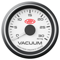 SAAS Vacuum Gauge 0-30inHg 52mm White Muscle Series