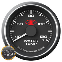 SAAS Water Temp Gauge 40°-120° 2 5/8 inch Black Muscle Series