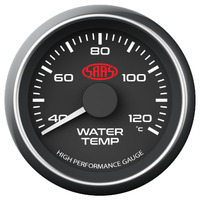 SAAS Water Temp Gauge 40°-120° 52mm Black Muscle Series