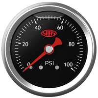 SAAS Fuel Press Gauge 100 Psi Liquid Filled 41mm Black