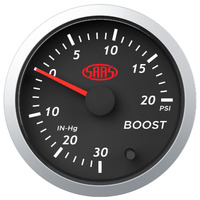 SAAS Boost Gauge 30inHg-20psi 52mm Black Street Series