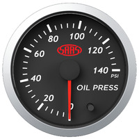 SAAS Oil Press Gauge 0-140psi 52mm Black Street Series
