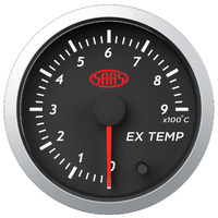 SAAS Exhaust Temp Gauge 0°-900° 52mm Black Street Series