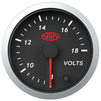 SAAS Volt Gauge 8v-18v 52mm Black Street Series