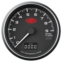 SAAS Tachometer 0-9K Shiftlite 3 1/2" 89mm In Dash Black Muscle Series