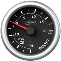 SAAS SG71210 Boost Gauge 30inHg-20psi 52mm Black Autoline 