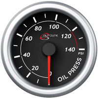 SAAS SG71230 Oil Pressure Gauge 0-140psi 52mm Black Autoline 