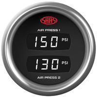 SAAS SG913232 Dual Digital Gauge Air Pressure 0-220psi 52mm Trax 