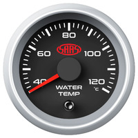 SAAS Water Temp Gauge 40°-120° 52mm Black Muscle Series 2