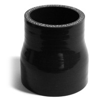 SAAS Straight 4 Ply Silicone Reducer 51mm x 57mm x 76mm Black