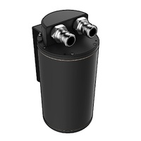 SAAS Oil Catch Tank Baffled Round Black Billet 500ml