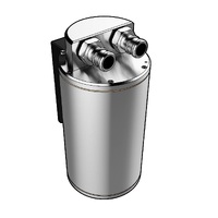 SAAS Oil Catch Tank Baffled Round Polished Billet 500ml