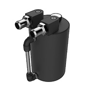 SAAS Oil Catch Tank Round Black Billet 500ml