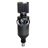 SAAS Oil Catch Can Baffle 2 X -12 AN Out Black Aluminium 500ml