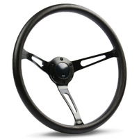 SAAS Steering Wheel Poly 15" Classic DD Black Alloy Slots