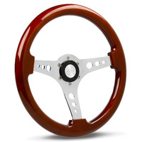 SAAS Steering Wheel Wood 14" ADR Logano Chrome Spoke