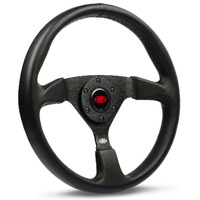 SAAS Steering Wheel Leather 14" ADR Director Black Spoke