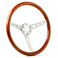 SAAS Steering Wheel Wood 15" ADR Classic Brushed With Holes