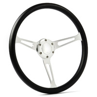 SAAS Steering Wheel Poly 15" ADR Classic Brushed Alloy Slotted
