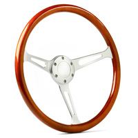 SAAS Steering Wheel Wood 15" ADR Classic Brushed Alloy Slotted