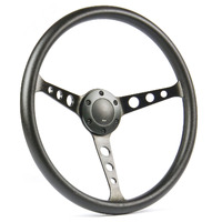 SAAS Steering Wheel Poly 15" ADR Classic Black Alloy With Holes