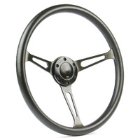 SAAS Steering Wheel Poly 15" ADR Classic Black Alloy With Slots