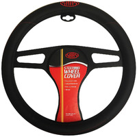 SAAS Steering Wheel Cover Black Poly With Logo 380mm