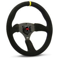 SAAS Steering Wheel Suede 14" ADR Tokyo Motorsport Black Spoke + Indicator