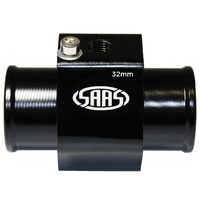 SAAS Water Temp Adapter Rad Hose 32mm Black Aluminium