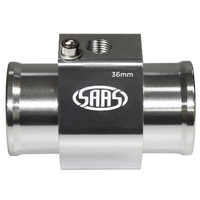 SAAS Water Temp Adapter Rad Hose 36mm Aluminium