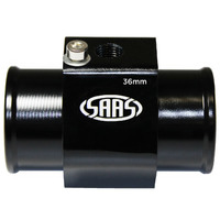 SAAS Water Temp Adapter Rad Hose 36mm Black Aluminium
