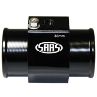 SAAS Water Temp Adapter Rad Hose 38mm Black Aluminium