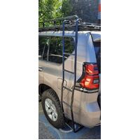 TRACKLANDER Side fixed ladder complete kit suits Toyota 80 series landcruiser LWB with Flat Top 22,18 &amp; 14 Racks