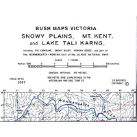 Snowy Plains, Mount Kent, Lake Tali Karng (Bush Maps, Victoria) WATERPROOF